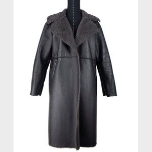 Faux Leather Coat, Faux Shearling Lining